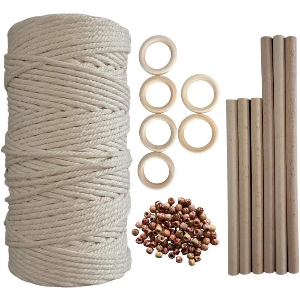 Macrame Craft Kit with Rope and Beads